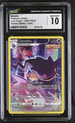 CGC 10 BANETTE TG07 LOST ORIGIN TRAINER GALLERY SWORD & SHIELD POKEMON GEM MINT - Image 1
