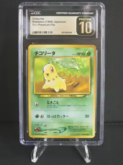 Japanese Pokemon 1999 Neo Premium File Chikorita #152 CGC Pristine 10 - Image 1