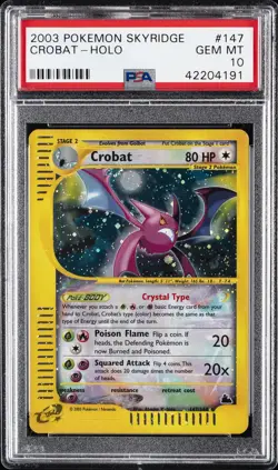 2003 POKEMON SKYRIDGE #147 CROBAT-HOLO PSA 10 - Image 1