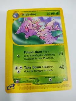 MINT TAG TEAM Nidorino 55/147 2002 Aquapolis Pokemon Card Vintage WOTC Uncommon - Image 3