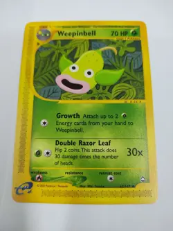MINT Weepinbell Reg. Non-Holo 65/147 Aquapolis Pokemon Card - Image 1