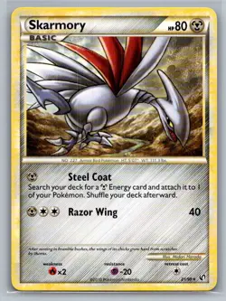 Skarmory 21/90 Rare HGSS Undaunted Pokemon LP/MP - Image 1