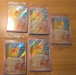 Pokemon 5 Lot SEALED Promo Full Art Holo - Fennekin #80 - Chaos Rising NEW! - Image 1