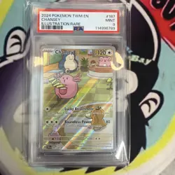 Pokemon TCG Chansey Illustration Rare Card 187/167, PSA 9 - Image 1