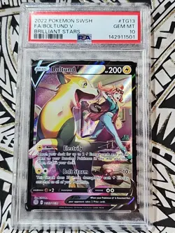 Boltund V TG13 PSA 10 Gem Mint Pokemon SW&SH Brilliant Stars (501) FREE SHIPPING - Image 1