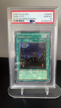 Yu-Gi-Oh! POTD-EN048! DARK CITY! ULTIMATE RARE! PSA 10! - Image 5