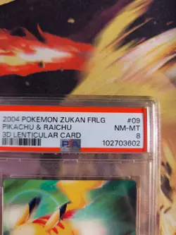 Pokemon Card Pikachu & Raichu Lenticular 3D Zukan Firered Leafgre Japanese PSA 8 - Image 5