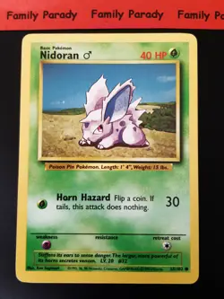 Nidoran 40hp 55/102 Carte Pokemon Card Wizards Base Set English 217 - Image 1