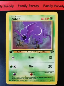 Zubat 40hp 70/82 1st Edition Carte Pokemon Card Wizards Team Rocket English - Image 1