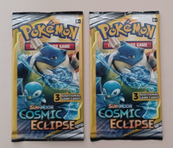 Pokemon Sun & Moon Cosmic Eclipse Factory Sealed 3 Card Pack Lot Of 2 - Image 1