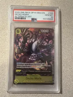 2026 ONE PIECE OP14-EB04-THE AZURE SEA'S SEVEN ALTERNATE ART GECKO MORIA PSA 10 - Image 1