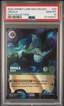 2024 D23 Disney Lorcana .. URSULA Deceiver #3 .. PSA 10 - Image 1