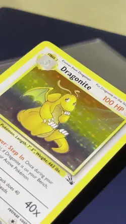 4/62 Fossil Holo Dragonite LP/NM Vintage Pokemon Card - Image 2