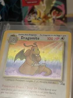 4/62 Fossil Holo Dragonite LP/NM Vintage Pokemon Card - Image 3