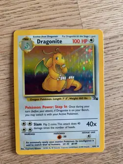 Dragonite 4/62 Holo Fossil Set Pokemon Card WOTC LP/Played - Image 1