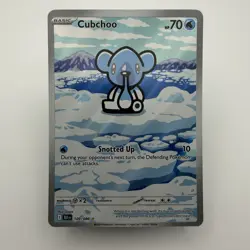 Pokemon Card TCG Cubchoo 109/086 Full Art Illustration Rare SV: Black Bolt NM - Image 1