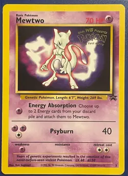 Mewtwo #3 Black Star Gold Stamped Movie Promo Pokemon Card 1999 tcg Excellent/NM - Image 1