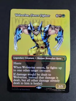 Wolverine, Fierce Fighter (Borderless Foil) Rare MTG Marvel Super Heroes - Image 1