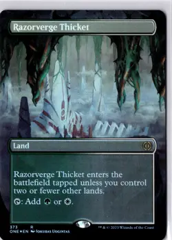 Razorverge Thicket (Borderless) Phyrexia: All Will Be One Foil NM R 373 - Image 1
