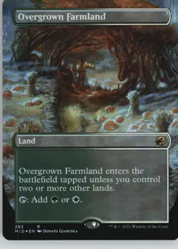 Overgrown Farmland (Borderless) 283 Innistrad: Midnight Hunt Magic Foil NM - Image 1