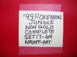 1999 Pokemon JUNGLE Complete Non Holo Set 17-64 IN ALBUM All NRMT-MT+ - Image 1