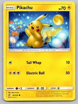 Pikachu 56/236 Common Unified Minds Pokemon Near Mint - Image 1
