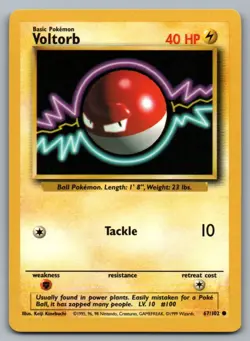 Voltorb 67/102 Pokemon LP Base Set Unlimited - Image 1