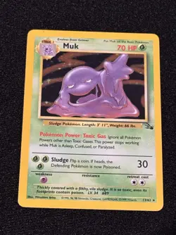 Muk 13/62 Fossil Unlimited Holo Rare 1999 Vintage Pokemon TCG Card - Image 1