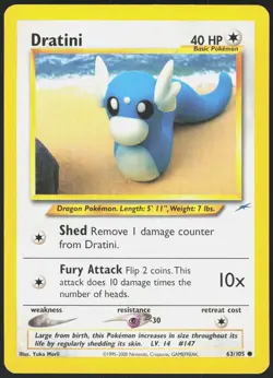 Neo Destiny Dratini 63/105 Common Pokemon LP - Image 1