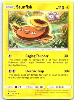 Stunfisk 56/214 Rare Unbroken Bonds Pokemon LP - Image 1