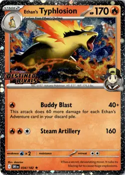 Ethan's Typhlosion (Prerelease) Rare Miscellaneous Cards & Products 034/182 NM - Image 1