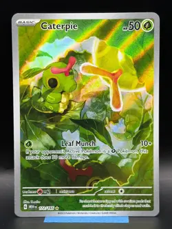 Caterpie 172/165 SV: Scarlet & Violet 151 MEW Pokemon Illustration Rare Holo LP - Image 1