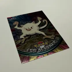 2000 TOPPS CHROME HOLO FOIL POKEMON TV ANIMATION # 56 MANKEY - LP - Image 2