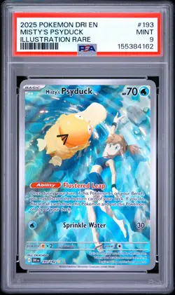 2025 POKEMON DRI EN-DESTINED RIVALS ILLUSTRATION RARE #193 MISTY'S PSYDUCK PSA 9 - Image 1