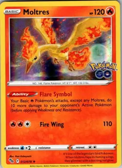 Moltres 012/078 Pokemon GO Pokemon Holo Near Mint - Image 1
