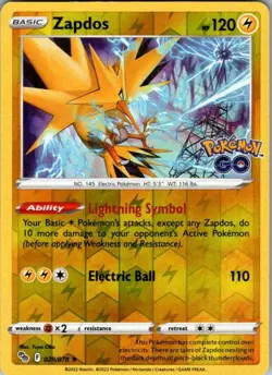 Zapdos 029/078 Pokemon GO Pokemon Reverse Holo Near Mint - Image 1