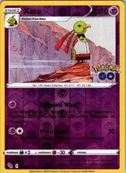Xatu 033/078 Pokemon GO Pokemon Reverse Holo Near Mint - Image 1