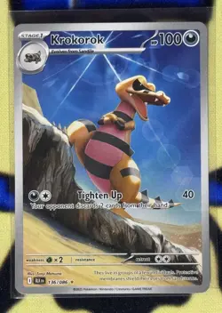 Pokemon TCG S/V Black Bolt Krokorok Illustration Rare 136/086 NM - Image 1