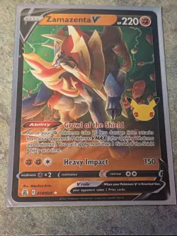 Zamazenta V 018/025 Ultra Rare - 2021 Pokemon Celebrations 25th Anniversary NM - Image 1