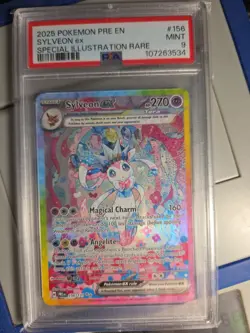 POKEMON 2025 Prismatic Evolutions Spec Illustration Rare SYLVEON EX #156 PSA 9 - Image 1