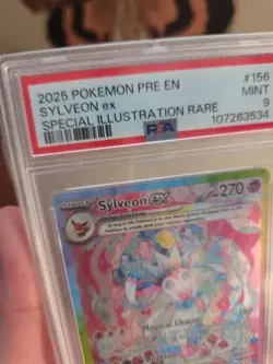 POKEMON 2025 Prismatic Evolutions Spec Illustration Rare SYLVEON EX #156 PSA 9 - Image 5