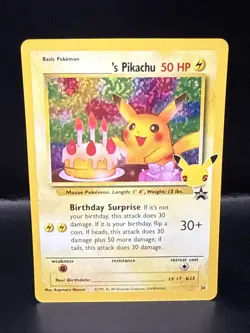 Pokemon TCG Birthday Pikachu Celebrations Classic Collection Promo Card #24 - Image 1