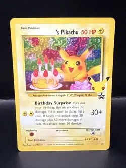 Pokemon TCG Birthday Pikachu Celebrations Classic Collection Promo Card #24 - Image 2