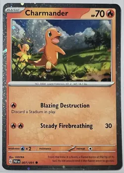 Pokemon TCG Charmander Cosmos Holo 007/091 Paldean Fates NM - Image 2