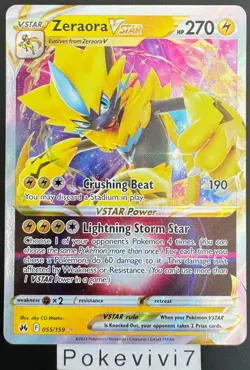 Carte Pokemon ZERAORA 055/159 Vstar Crown Zenith EB12.5 English NEUF - Image 1