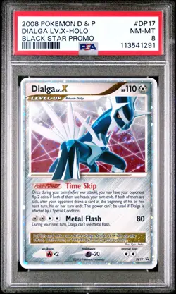 2008 POKEMON DIAMOND & PEARL BLACK STAR PROMO DP17 DIALGA LV.X-HOLO PSA 8 - Image 1