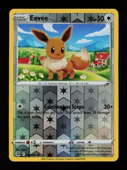 Eevee 205/264 Reverse Holo Common Fusion Strike Pokemon Cards - Image 1