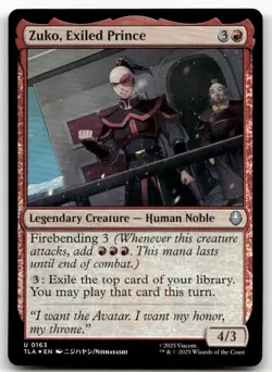 Zuko, Exiled Prince #163 (Foil) (NM) Avatar: The Last Airbender TLA Magic MTG - Image 1