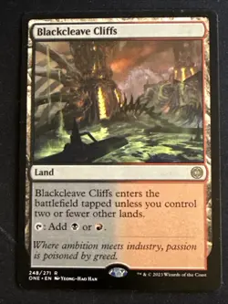 1x Blackcleave Cliffs (248) Phyrexia: All Will Be One LP MTG Magic x1 MKE - Image 1