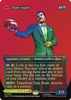 MTG Marvel Super Heroes MSH Tony Stark 0363 Borderless Foil - Image 1